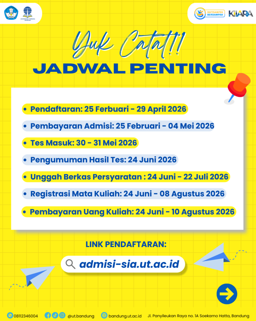 Jadwal Penting Pendaftaran S2 Universitas Terbuka