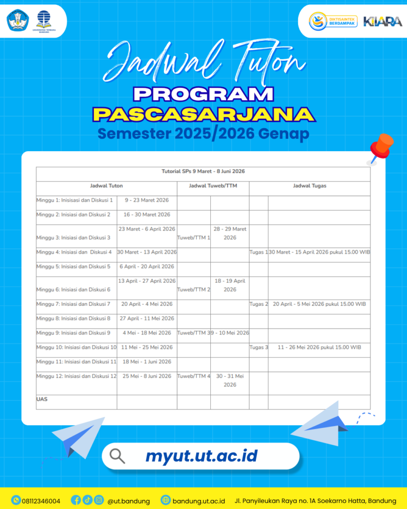 Jadwal Tuton Pascasarjana UT