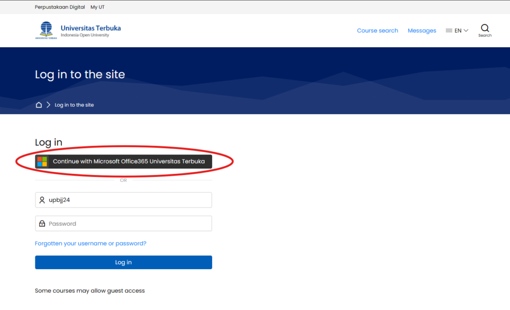 Cara login Silayar UT dengan Office365