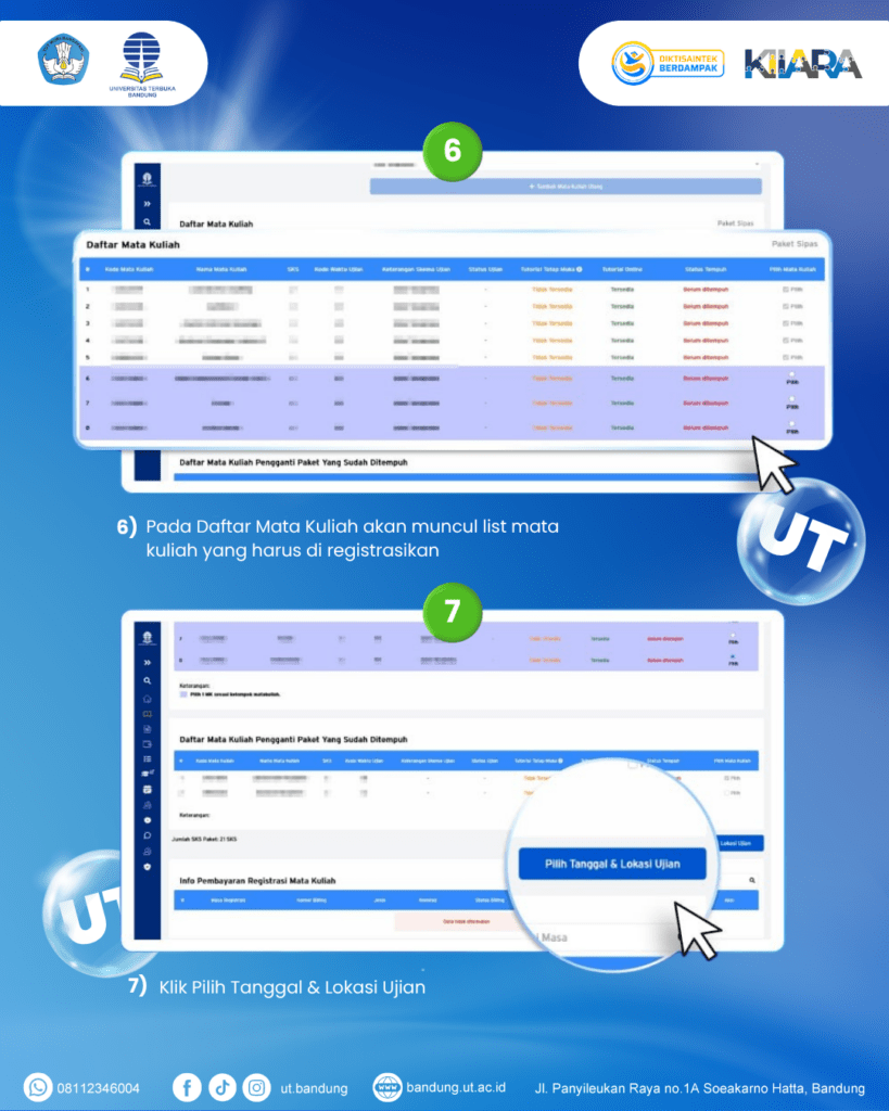 Proses buat tagihan registrasi SIPAS UT Bandung