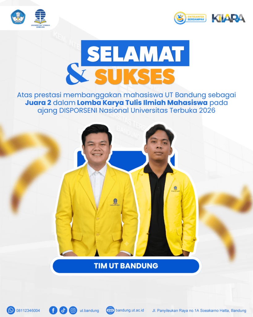Tim UT Bandung Juara 2 LKTI DISPORSENI UT 2026