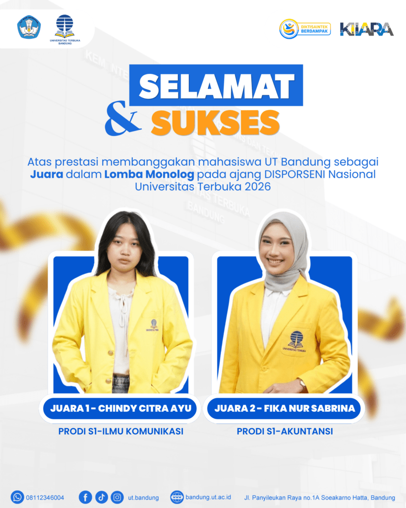 UT Bandung borong juara pada Lomba Monolog DISPORSENI UT 2026