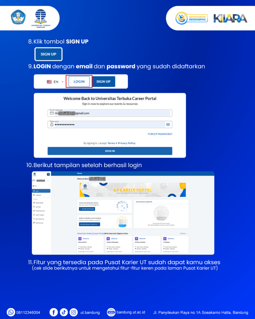 Panduan Langkah Registrasi Pusat Karier UT Bagian 2